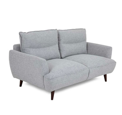 2 Seater Silver Fabric Sofa