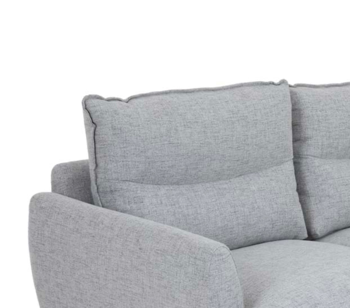 2 Seater Silver Fabric Sofa